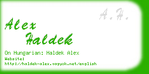 alex haldek business card